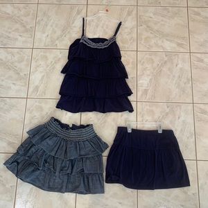 Girls Summer Large (10/12) Skirt Tank Ruffle Lot Old Navy Cherokee
